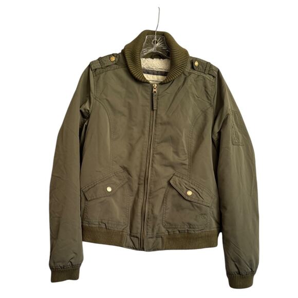 Abercrombie & Fitch Jackets & Blazers - Abercrombie & Fitch Women's Green Bomber Jacket Size Large